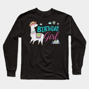 Birthday Girl Llama Long Sleeve T-Shirt